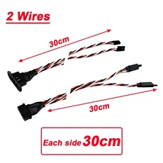 엔진MPX 8 핀 황금 도금 커넥터 멀티 와이어 서보 연장 플러그 남성 여성 RC 모델 Fixwing 글라이더 비행기, 08 2 Wires  Length 30cm, 1개