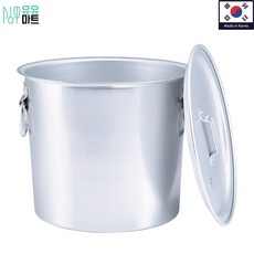 [뚜껑포함세트] 유유마트 국산 양은 업소용 육수통 곰솥 대형 냄비 급식 국통 들통 식깡, 1개, 1호_15리터