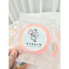 수제 솜사탕 무지개솜파이 천연색설탕 생일답례품 어린이집선물 학원간식 단체선물 팅커벨솜사탕, 1개, 9g