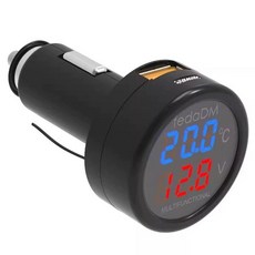 자동차용 볼트메타 12V24V 전압게이지 볼트게이지 PV 빨간색 차량충전기 USB 전압계, TV 녹색 전압+온도