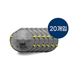 시멘트 철거용 20개입 쓰리엠 2급 활성탄 방진마스크 철공소 사상작업, 그레이, 20개