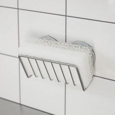 뉴앤룩 강력흡착식 수세미 거치대, 1개, 실버