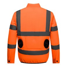 2팬 선풍기옷 선풍기작업복 위장 아이스자켓 보조배터리, 오렌지 레드