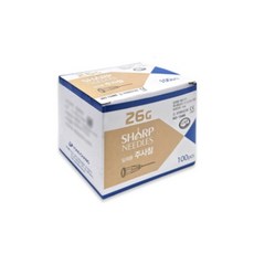 용창 멸균 주사기니들 주사침 26G 1/2인치 12mm 1박스(100개입), 1박스