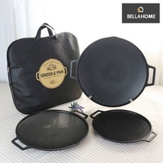 [벨라로사] 국내산 IH 인덕션 캠핑 그리들팬 고기불판 12종, 스텐레스 레스팅커버+전용가방(30cm)(CN9629)