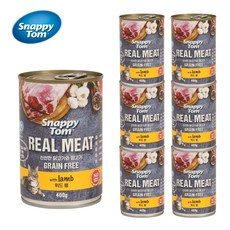 스내피톰 고양이 습식 주식 캔 대용량, 400g, 6개, 혼합맛(닭고기/양고기)