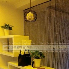 여름 비즈 문발 구슬 실커튼 현관 중국집 인테리어, 블랙