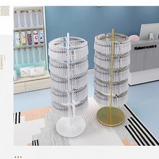 악세사리 회전 진열대 이동식 매장진열 스카프 걸이 양말 3칸 블랙