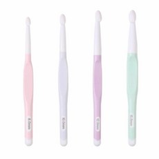 플로럴 레진 크로셰 훅 논슬립 뜨개질 바늘 도구, 1개