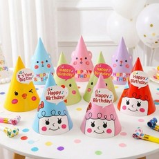 생일모자 입체 동물 캐릭터 고깔모자 홈파티 세트 종이모자 소품 강아지, 1개, 블루 인형