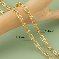 YEGUI C77diy 체인 18k 골드 로듐 도금 구리 REACH 통과 니켈 보석 만들기 매력 팔찌 목걸이 메터/몫, 08 C7706