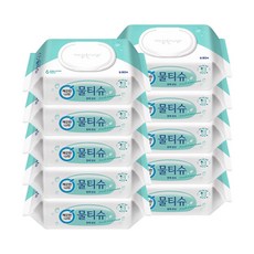 깨끗한나라 편백민트 물티슈 캡형, 80매, 10개