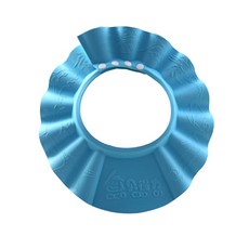 洗頭帽 寶寶洗頭帽 嬰幼童防水護耳浴帽 可調節洗髮帽 小孩加大號 嬰兒浴帽 幼兒洗澡帽, 藍色, 1個