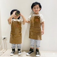 KC인증 아동 캔버스 데님 앞치마 미술 요리 체험학습 키즈 학원 유치원