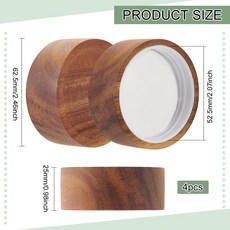 4pcs 나무 메이슨 주방 내경에 홈 향신료 가능한 낙타 대 커버 열 재사용 실러 한 항아리 나사 뚜껑 교체, AECH06 0988