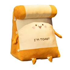 THE NADREE INNOCENCE 伊諾仙絲 可愛的靠背吐司麵包角色靠墊小巧可愛的頸枕漂亮的設計靠背靠墊, 大微笑麵包