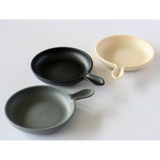 원형 미니 접시 손잡이 타입 앞접시 5P, 아이보리