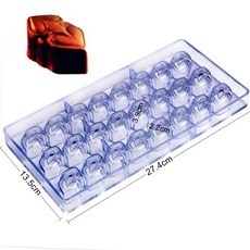 반구 초콜릿 몰드 대량 초콜릿몰드 원형 베이킹몰드, 1개, 24구 이중 하트