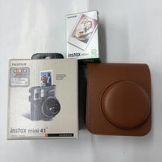 FUJIFILM 拍立得相機 instax mini 41, mini 41+副廠棕 色皮套+20張空白底片, 1個