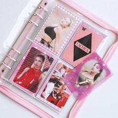 SANS 탑로더 바인더 대지 믹스 포카 꾸미기 4colors Y2K 키치 배경지 10장, 1세트, 핑크