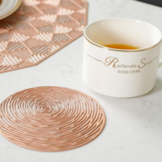 주방 컵 받침 인테리어 홈카페 코스터 식탁 컵 받침 다용도 원형 커피잔 주전자 용품 소품 키친 수저 장식, 골드타입2