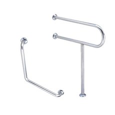 【海夫健康生活館】裕華 不鏽鋼系列 亮面 浴廁組 P型 V型扶手 40x40cm(T-110 T-054), 1個