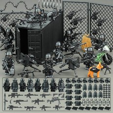 전쟁 피규어 모형 밀리터리 전투함 군인 군사 테마의 블록 미니피규어 특수부대 병사 도시 경찰관 그리고 남자아이들을 위한 다른 작은 인형들입니다. 마지막 부분은 장난감에 대한 장난스, [13] 고강도 팰컨 전투 기지 8인 팀 구성 수납함