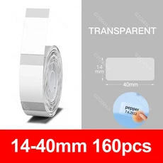 프린터용 투명 라벨 스티커 Niimbot 공식 용지 롤 교체 방수 D101 12-15mm, 02 Trans 14-40mm