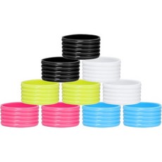 땀 흡수 그립 테니스 라켓 손잡이 소모품 메카닉시 실리콘 링 밴드 고무 미끄럼 방지 오버그립 제자리에 고정, Fuchsia/Blue/White/White/Black