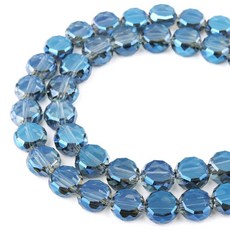 DIQIO 주얼리 제작용 6mm 스파클 플랫 크리스탈 비즈 - 팔찌용 코인 스페이서 라운드 슬라이스 93-100개 레이크 블루 AB 164529, 잉크 블루