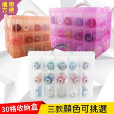 手提式三層收納整理盒 適用縫紉機刺繡機, 白盒, 1個