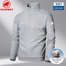 MAMMUT 마무트 매머드 남성 오사이즈 남성 긴팔 반오픈 지퍼 칼라 순색 백합 캐주얼 트렌드 맨투맨