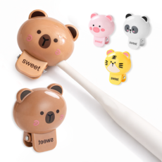 여행용 휴대용 칫솔 보호 커버 동물 캡 위생 케이스, 1개, 카피바라