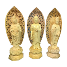 精雕木質佛像擺件，莊嚴神態平安吉祥，客廳書房供奉裝飾品, 1個