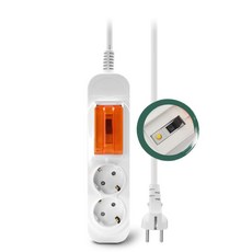 산업용 고용량 멀티탭 2구 20A 4000W, 3m, 화이트, 1개