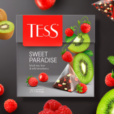 테스 스위트 파라다이스(키위 야생딸기) 과일 블랙티 홍차 유럽 러시아 먹거리, 1개, 20개입, 1.8g