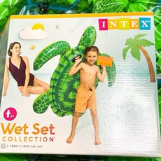 《翔翼百貨舖》烏龜造型游泳圈，透明藍鯨坐騎泳圈躺椅，夏天戲水必備，安全標章合格, 1個, 小海龜坐騎泳圈08-1210