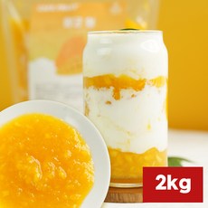 ( SALE ) CAFE FRUIT 과육이 살아있는 다이스 망고청 1KG 망고퓨레, 1개입, 2개
