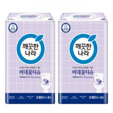 깨끗한나라 비데물티슈 닥터비데 센서티브 캡형 80매 8팩, 55g
