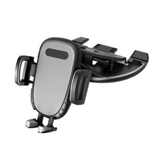 CD孔手機支架 360度旋轉 不擋視線 一鍵按壓, 黑色, 1個