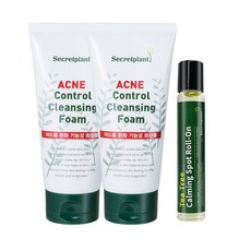시크릿플랜트 티트리 여드름 클렌징 폼 2개입 +티트리 카밍 스팟 롤 온 (트러블 진정set), 1개