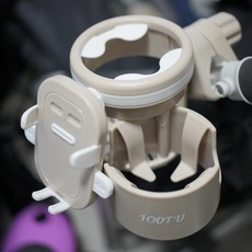 아가츄 3 in 1 유모차컵홀더 2구 스마트폰 거치대 유모차 멀티 호환, 1개, 유모차멀티 컵홀더 1+1