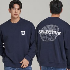 업클라스 세미 오버핏 백그래픽 와이어프레임 특양면 맨투맨 a4120