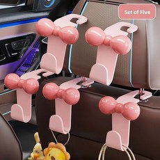 카시트 등받이 훅 나비 매듭 차량용 무타공 귀여운 인테리어 수납 정리함 플라스틱, 5. 5개 팩, 1개