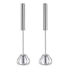 1+1 반자동 거품기 반죽기 우유 거품 기 머랭 계란 핸드 믹서 휘핑 라떼 크림 블렌더 도구 카페 생크림 풀기 가정용, R29042Z(실버+실버, 1세트