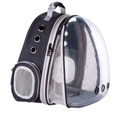 新款貓揹包透明可拓展貓咪太空包透氣貓包外出包便攜雙肩小型狗包, 1個, 前拓展(黑色)