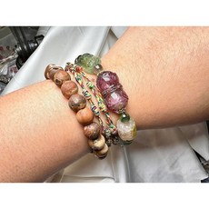 9.0-11.5咪多色回文雕刻碧璽手串，雕刻創作靈感，舒適握感，展現工藝之美