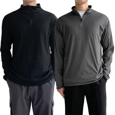 니드오브 남성 플리스 반집업 후리스 긴팔티 작업복 2장 세트