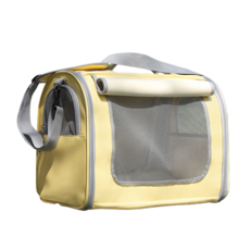 ZOZOFO 고양이 이동장 강아지 이동가방 반려동물 이동가방 삼면통풍 이동가방+이너쿠션, 1개, 담황색-[44*28*35cm]