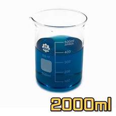 학교 실험실 연구실 대용량 내열유리비이커 2000ml 실험장치 방과후